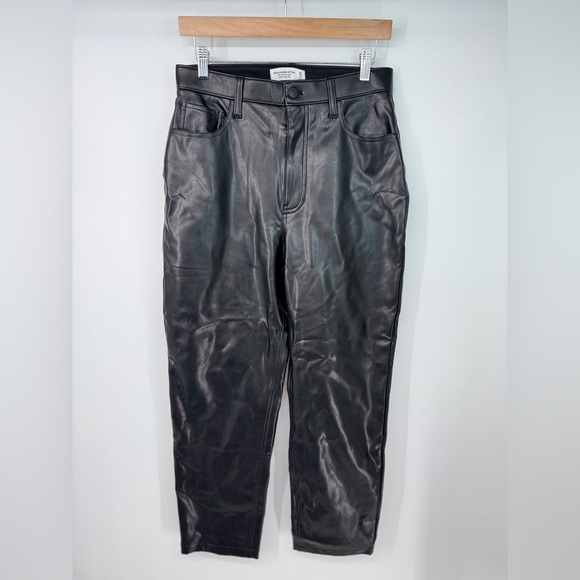 Abercrombie and Fitch Faux Leather Ankle Straight Pants - Picture 1 of 3
